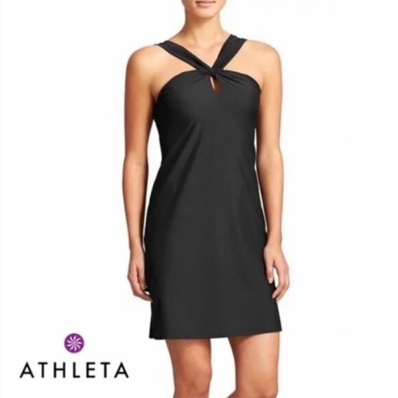 Athleta Other - Athleta Black Kiki Halter Swim Dress Women's size Medium